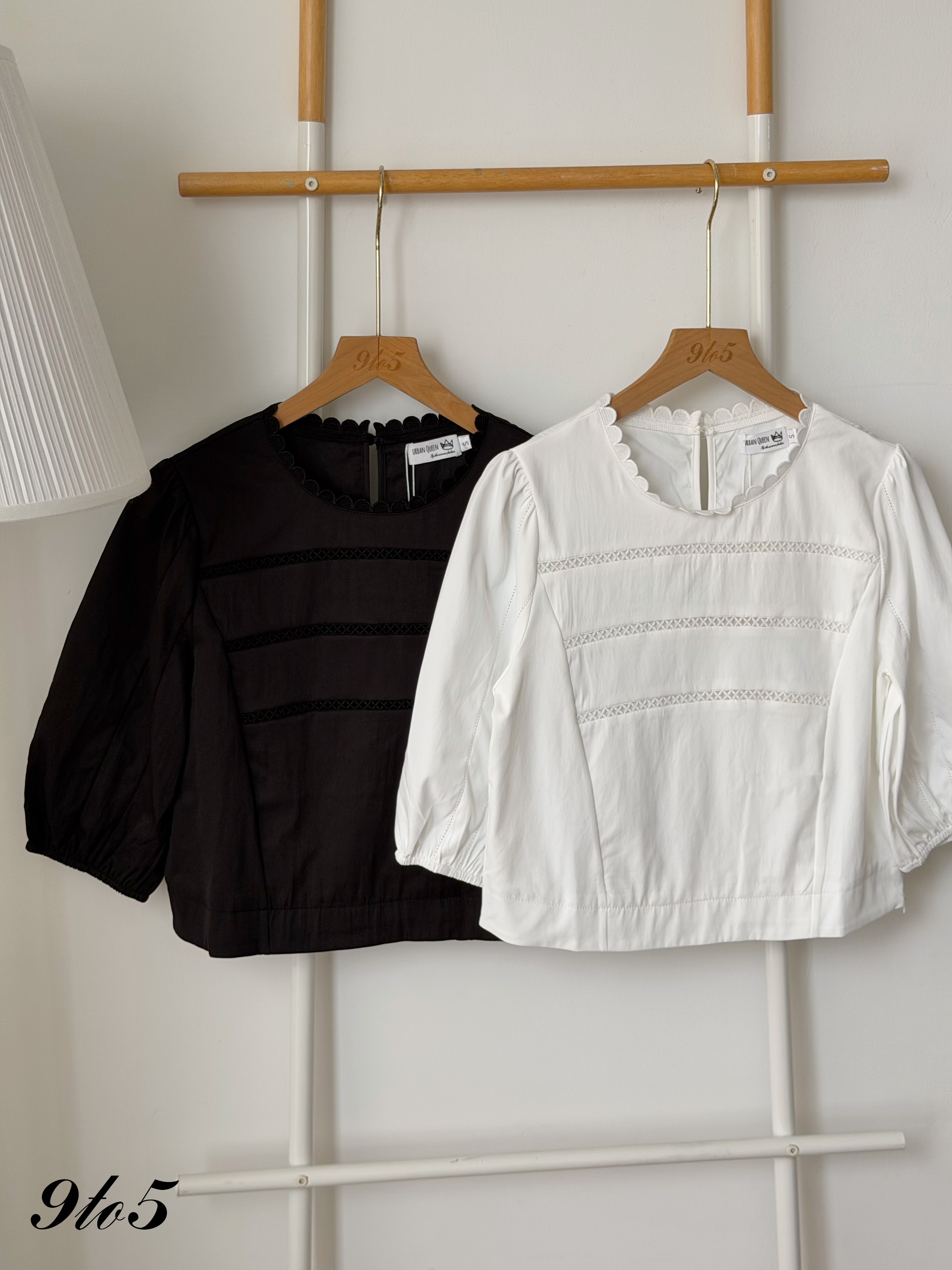 T4512 Half Sleeve Ruffle Collar Blouse - 3 Colors 