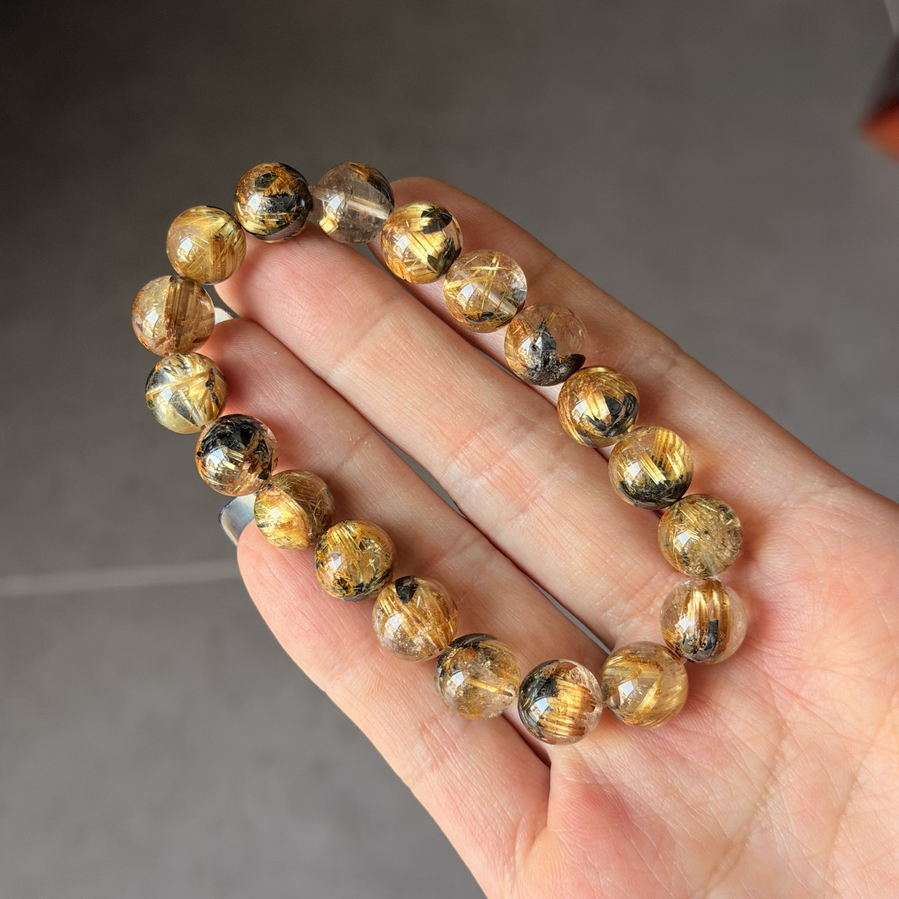 10mm金鈦晶共生赤鐵礦手串