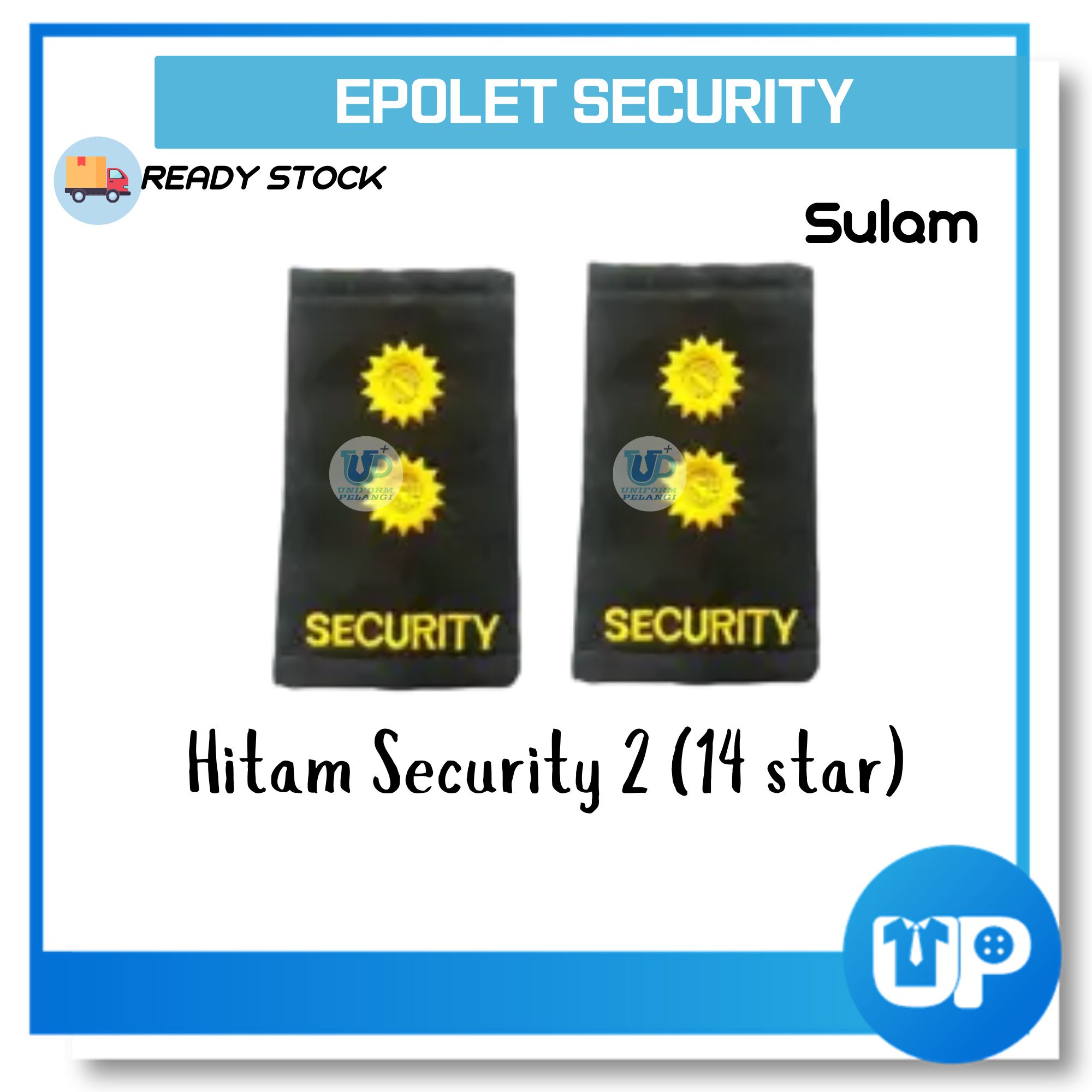 Pengawal Keselamatan Epaulette Security Hitam EPOLET Shoulder Board Black