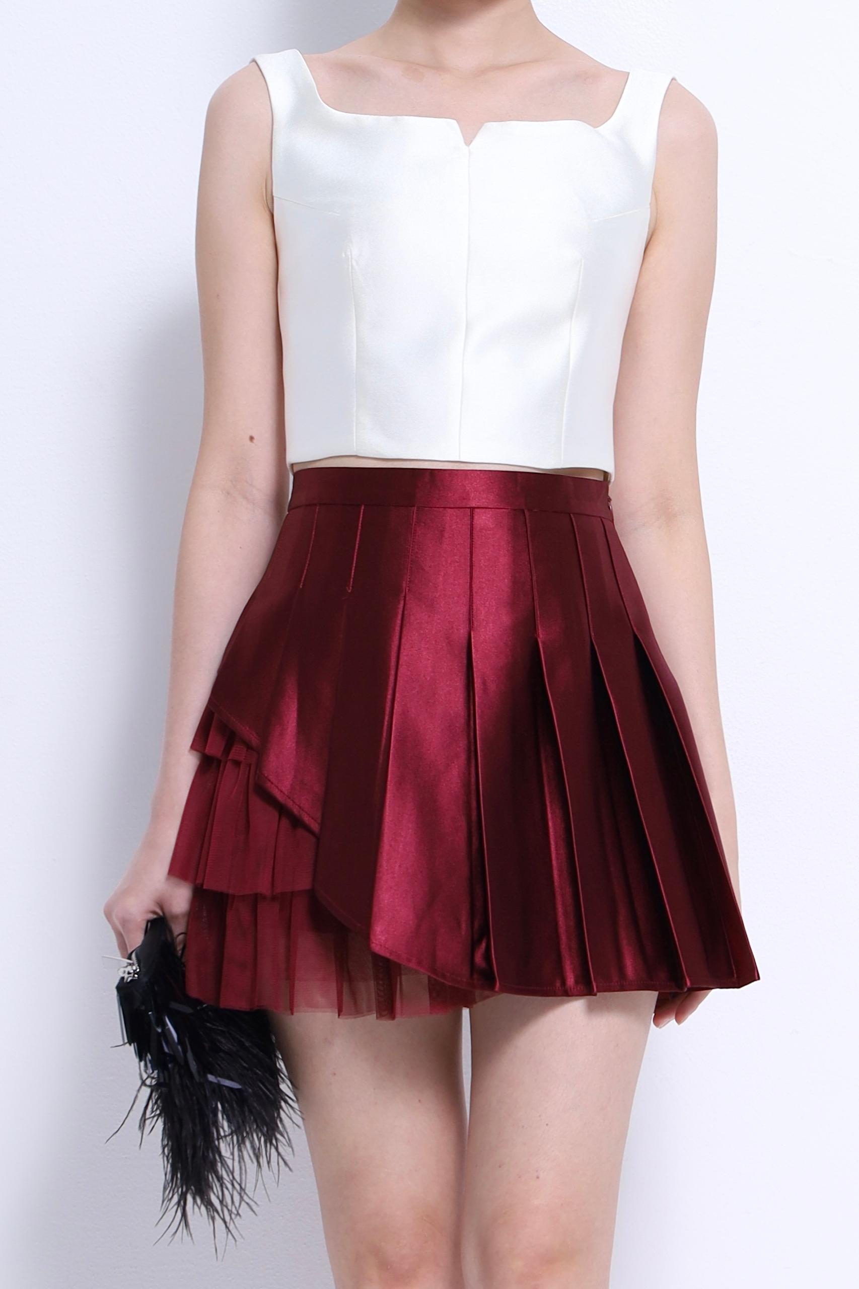 CB2679 SATIN CAMI CROP TOP