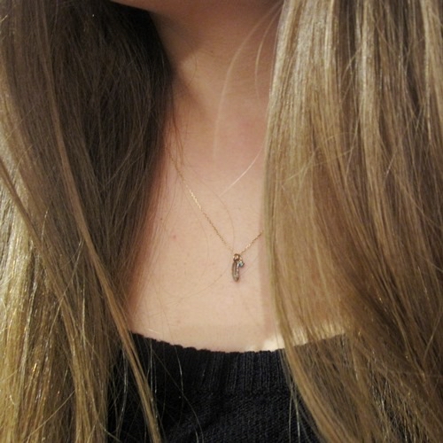 只按訂單生產~Atease X-SMALL FEATHER W NECKLACE K10 pre order/訂購