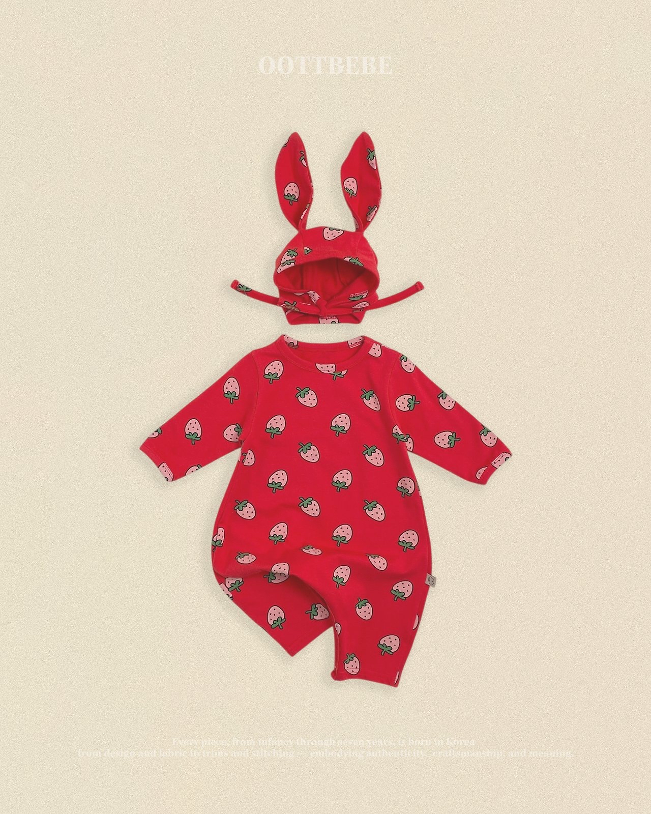 OOTT | (bebe)Little Farm Full-Body Suit & Bonnet Set