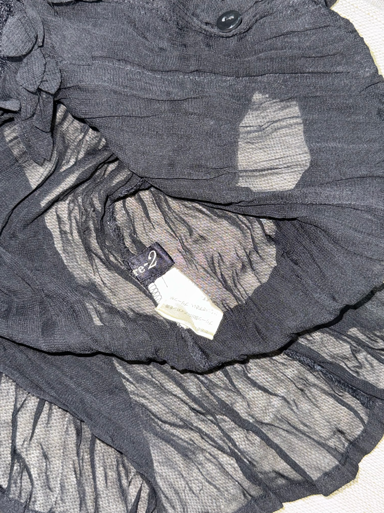 Black Sheer Mesh Ruffle Cardigan