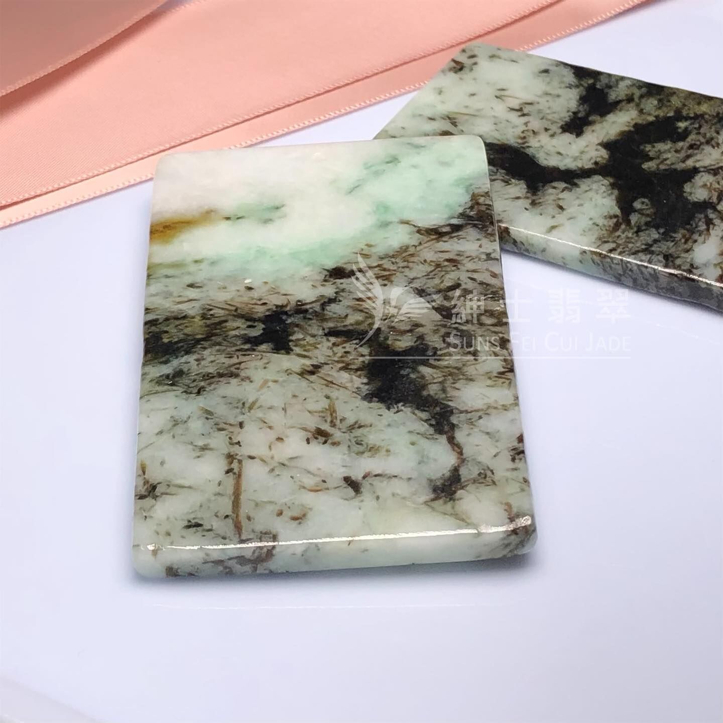 翡翠無事牌一對