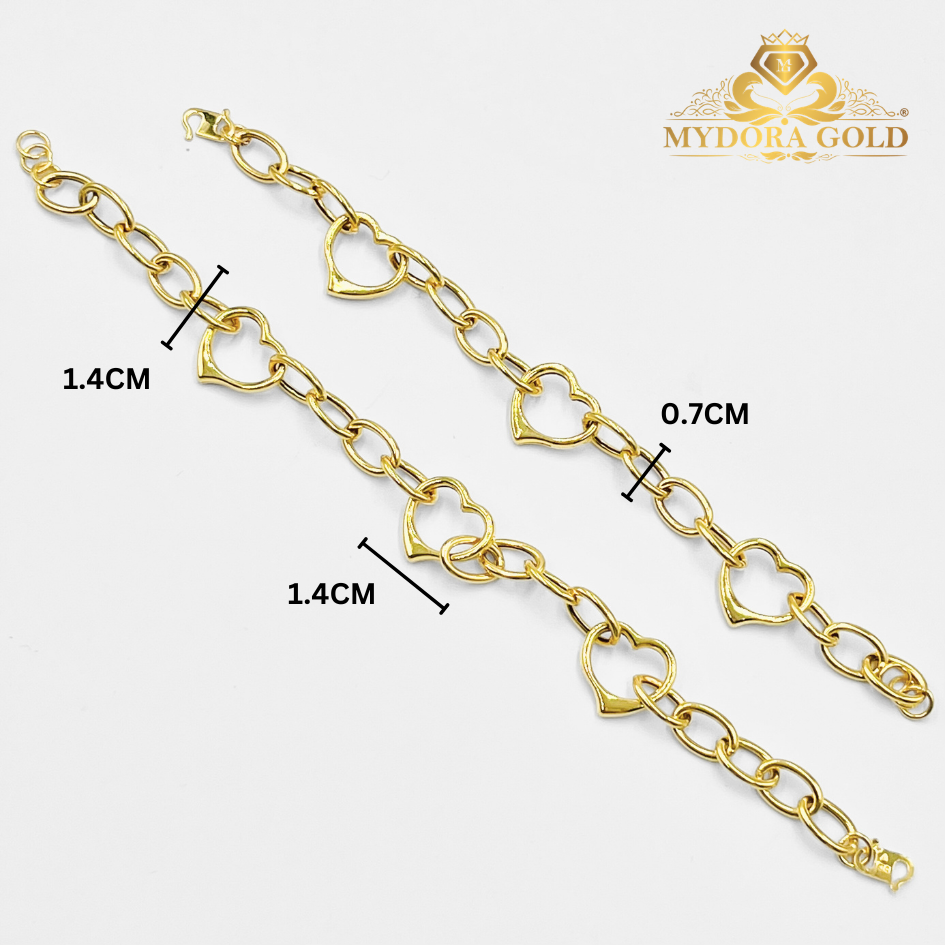 MYDORA Rantai Tangan MAD love | EMAS 916/22k