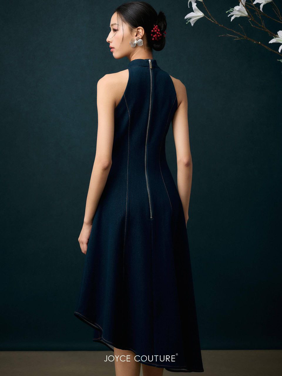 Cut in修身胸垫连身裙 D0098