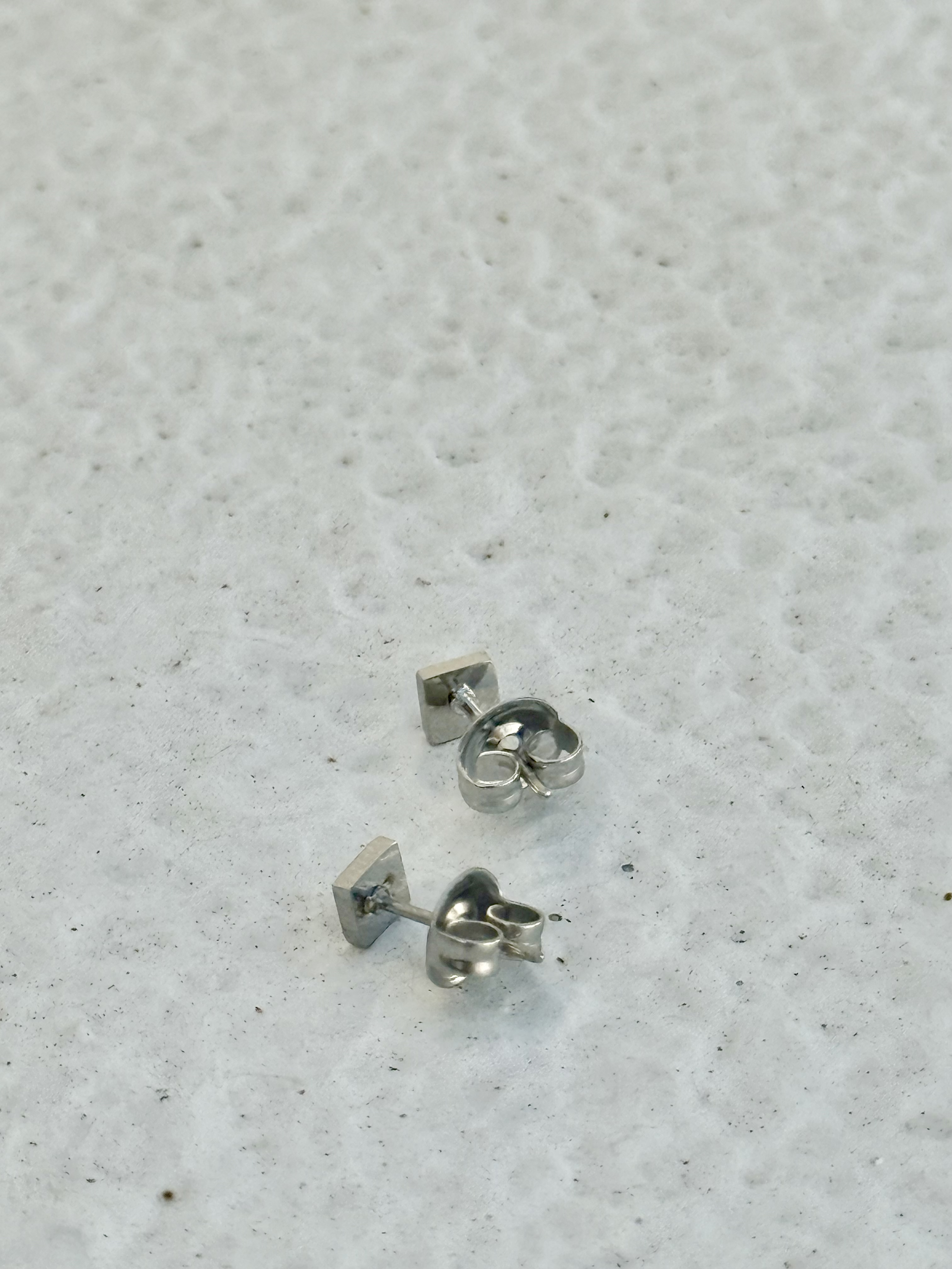 Sliver square stainless earring