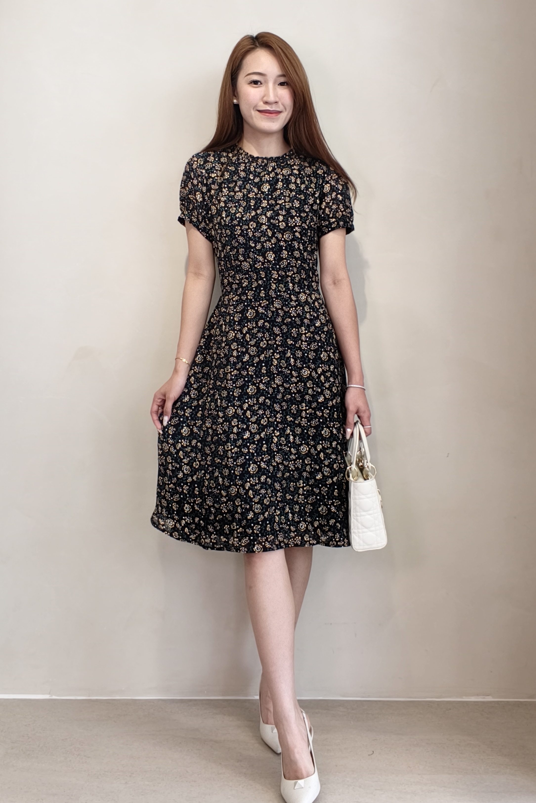 210597 Midnight Bloom Floral Midi Dress