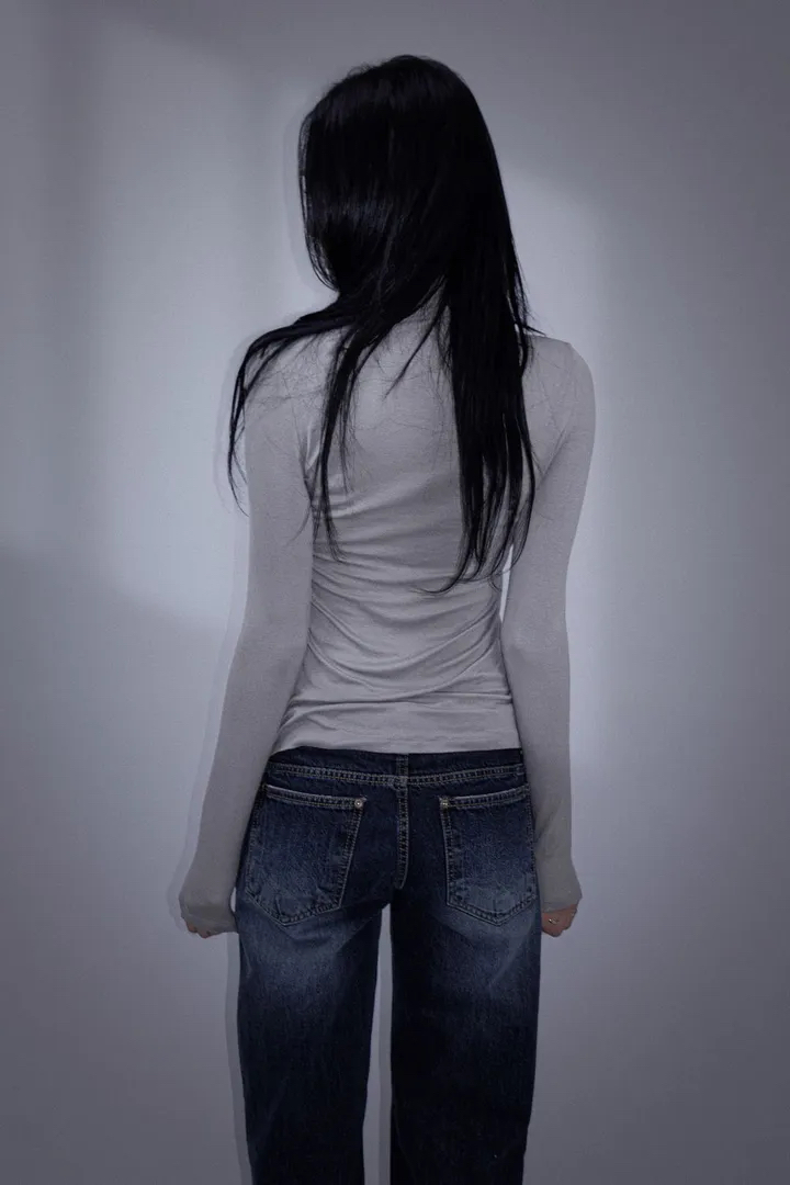 Cotton Tie-neck Long Sleeve