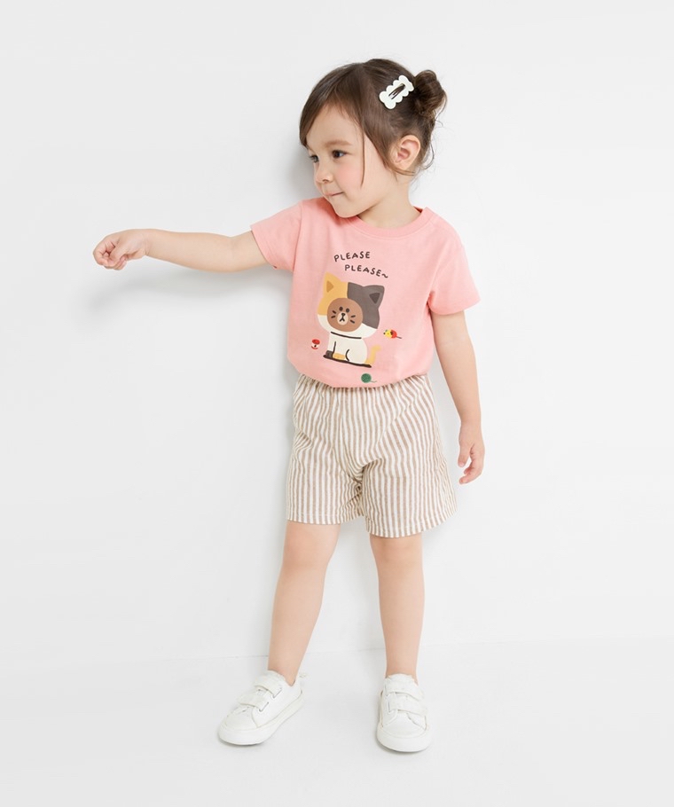 💚預訂 台灣直送💚Line Friend兩色人物動物印花親子款純棉短袖T恤