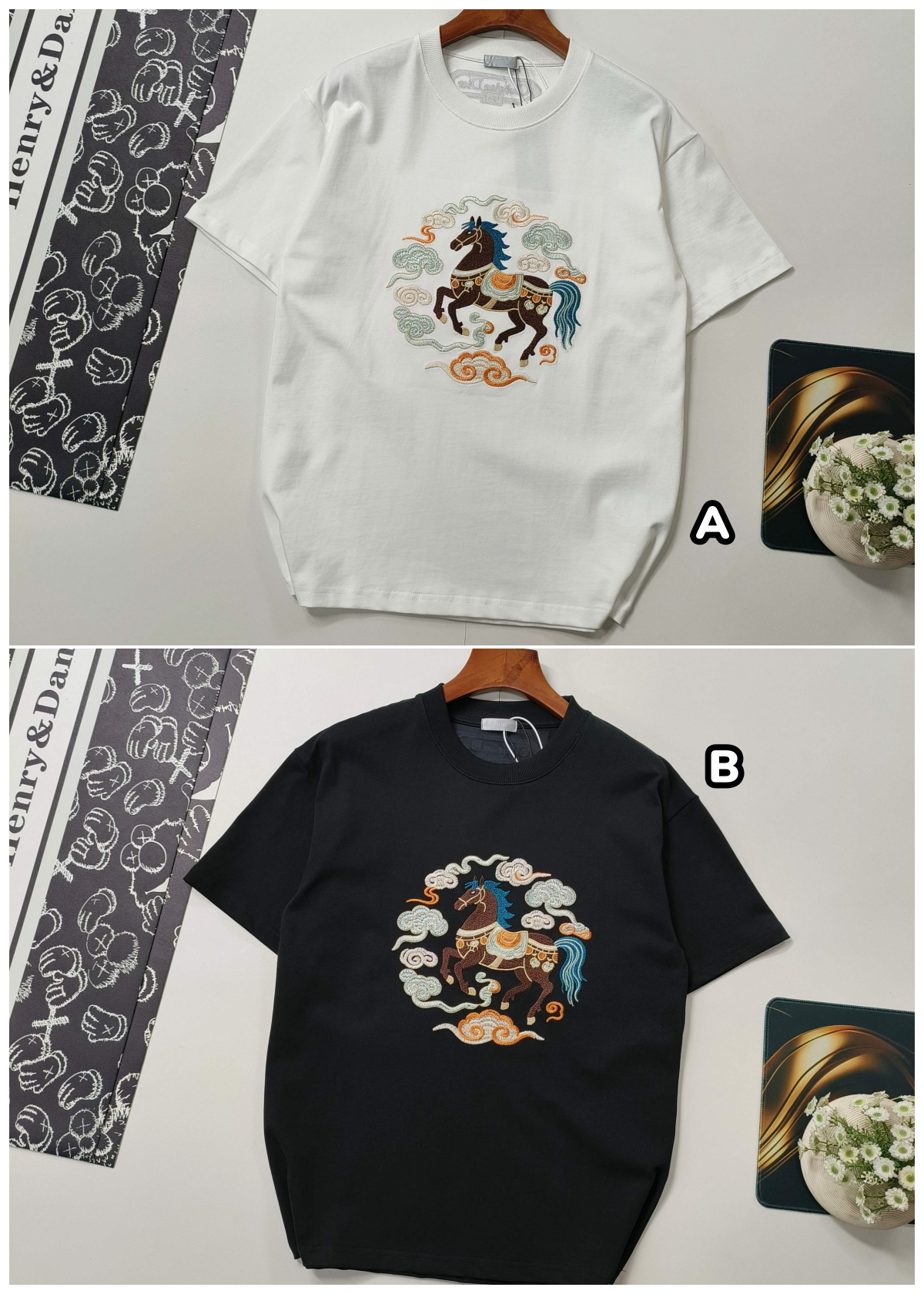 Dior 馬年限定款蓬雲戰馬刺繡短袖Tee