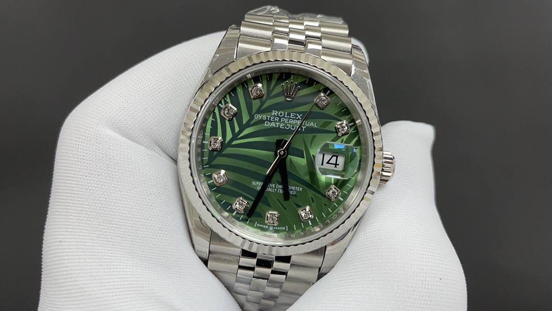 🌐今日推荐 劳力士 日志 棕榈叶 橄榄绿 36mm 自动上链机械 顶级品质 出货实拍✈️