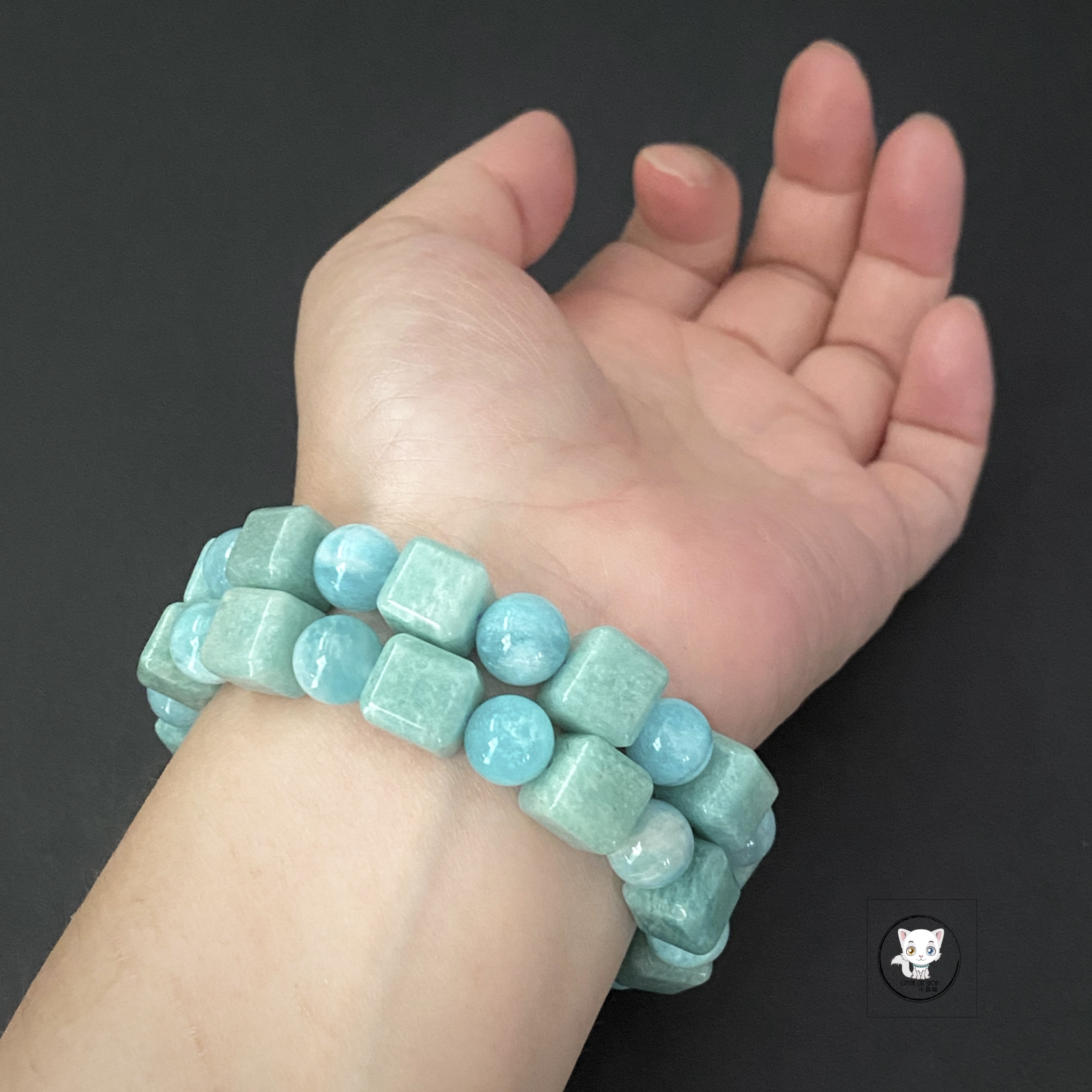 老礦天河石方糖手鏈 10mm