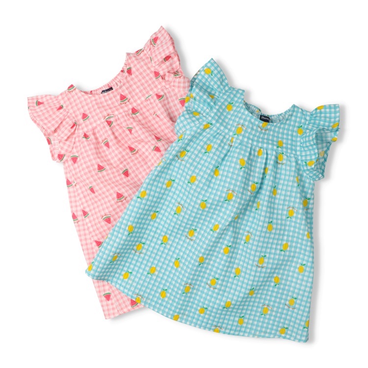 🆕【⭐訂購⭐】 🇯🇵日本直送🌀水果格紋 荷葉邊袖 連身裙［2款選］🌀[ELDA-0130][260514]