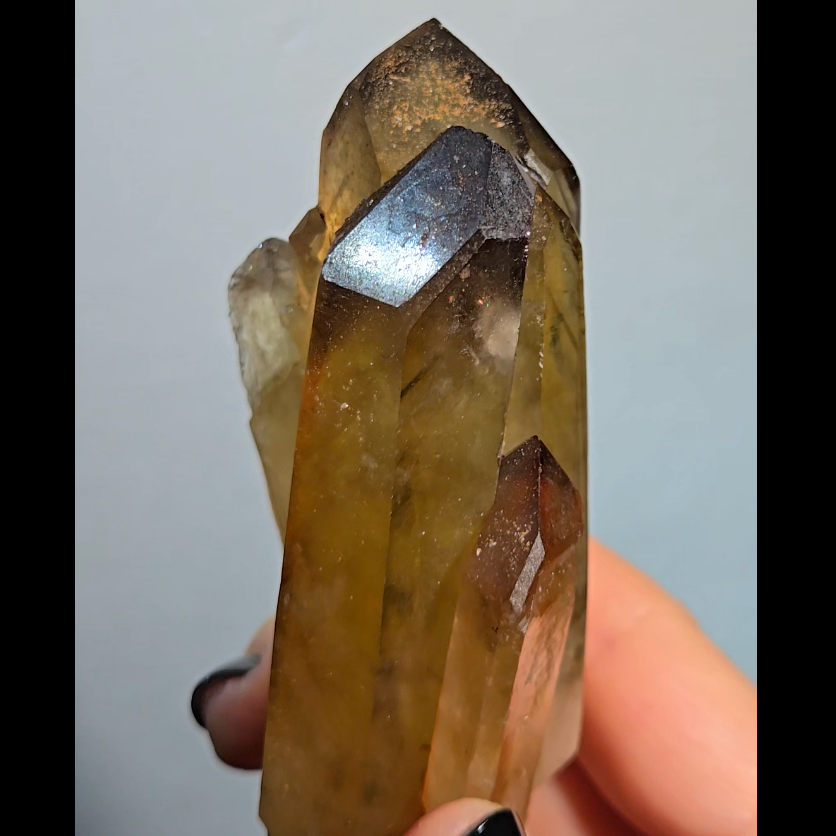 Smoky citrine cluster with phantoms - C112