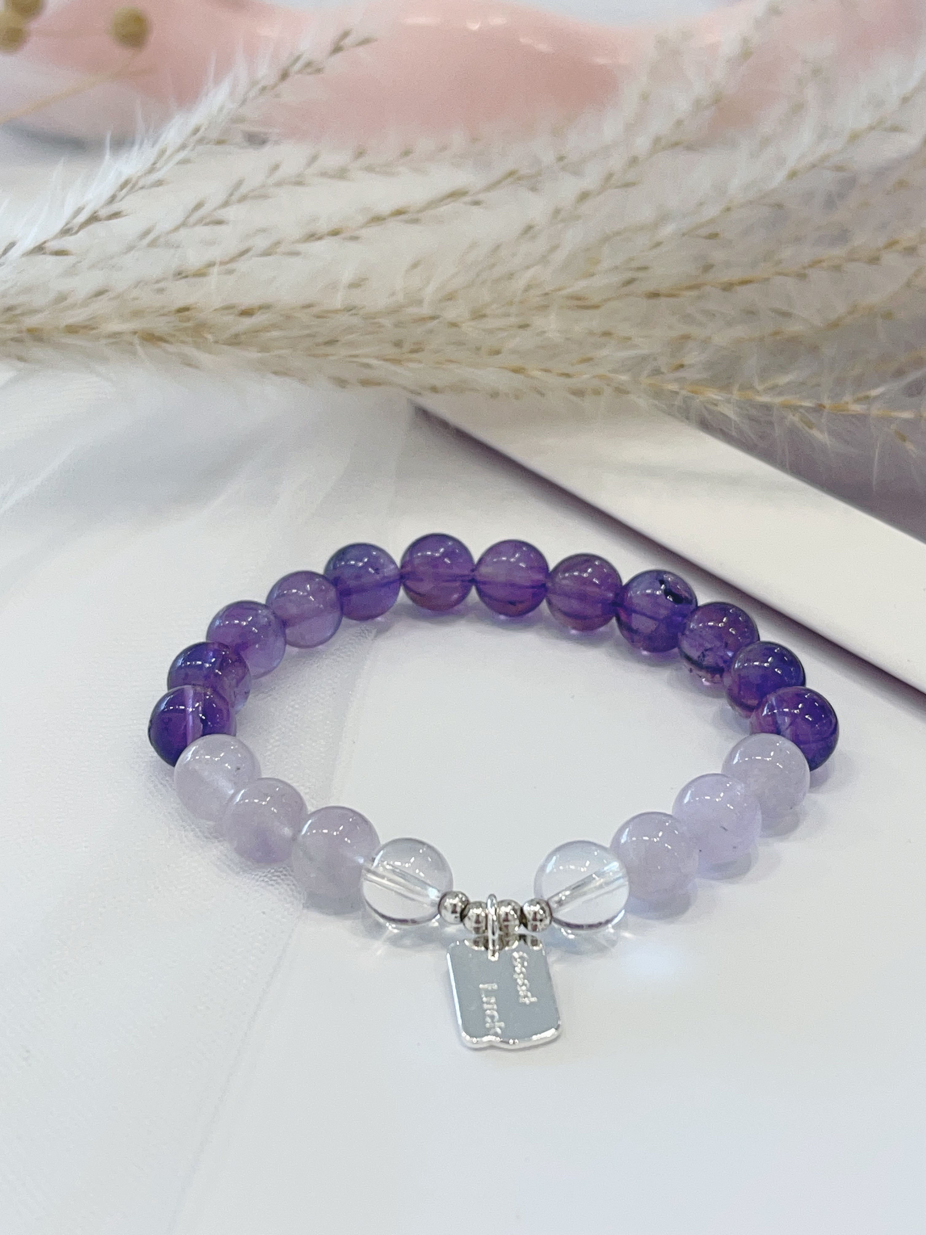 💜 渐层紫水晶手串 Lavender & Deep Amethyst ｜8mm