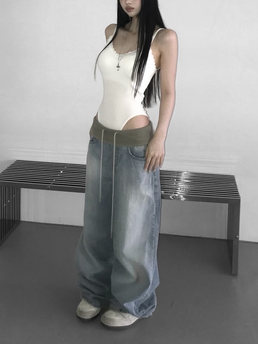 Slim Fit Lace Trim Bodysuit