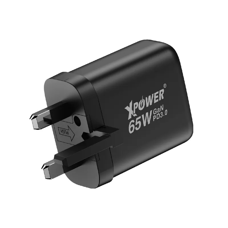 XPower GW65C 65W可摺疊伸縮腳3輸出 PD3.0/PPS/QC 迷你快充插牆GaN充電器