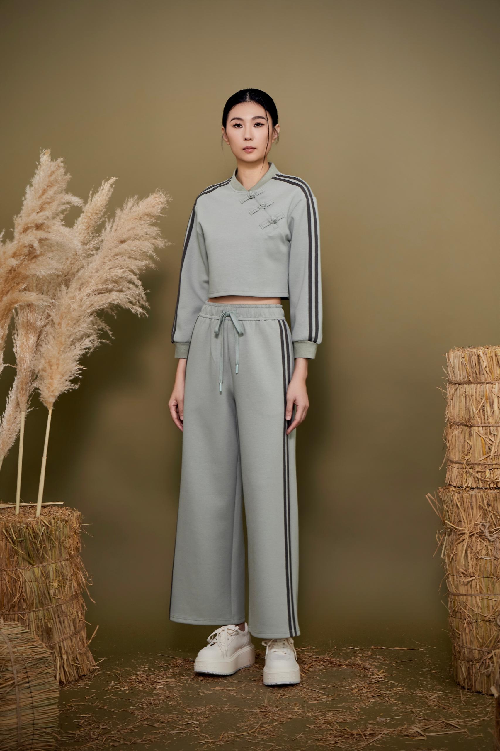 CP1678 Stripe Wide-Leg Pants