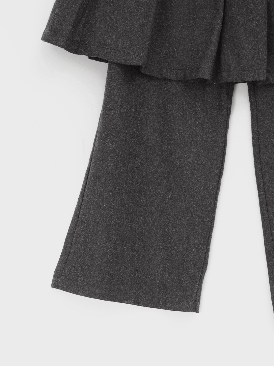 Pleated Layered Buckle Skirt Pants
