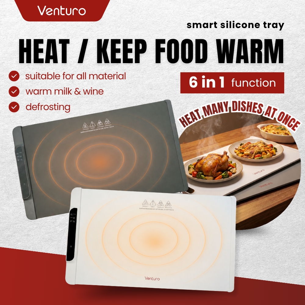 Venturo Electric Food Warmer | Food Heater | Portable Space Food Warmer | 10H Timer | LED Display | Silent Home Warmer