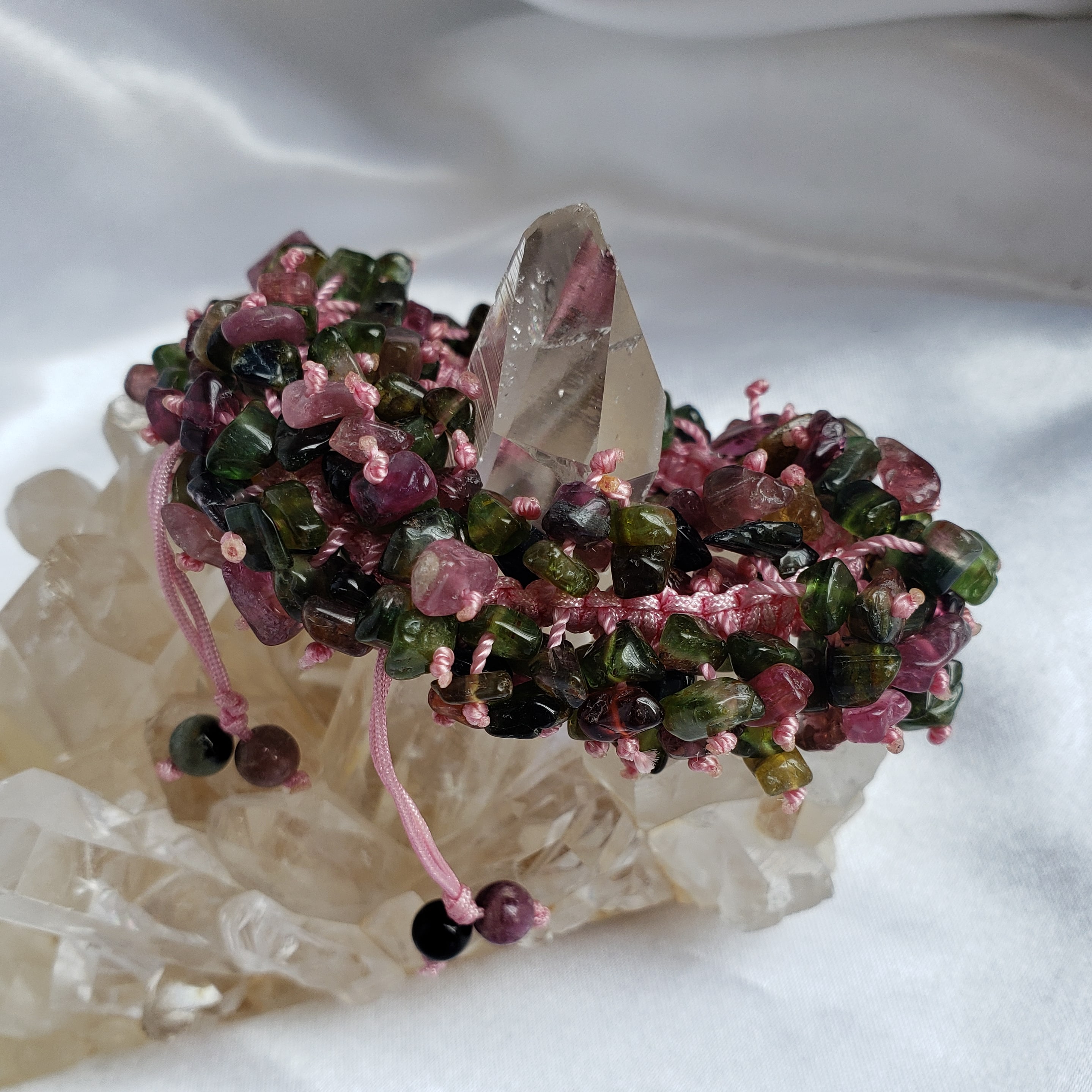 彩碧璽不定形織繩手繩