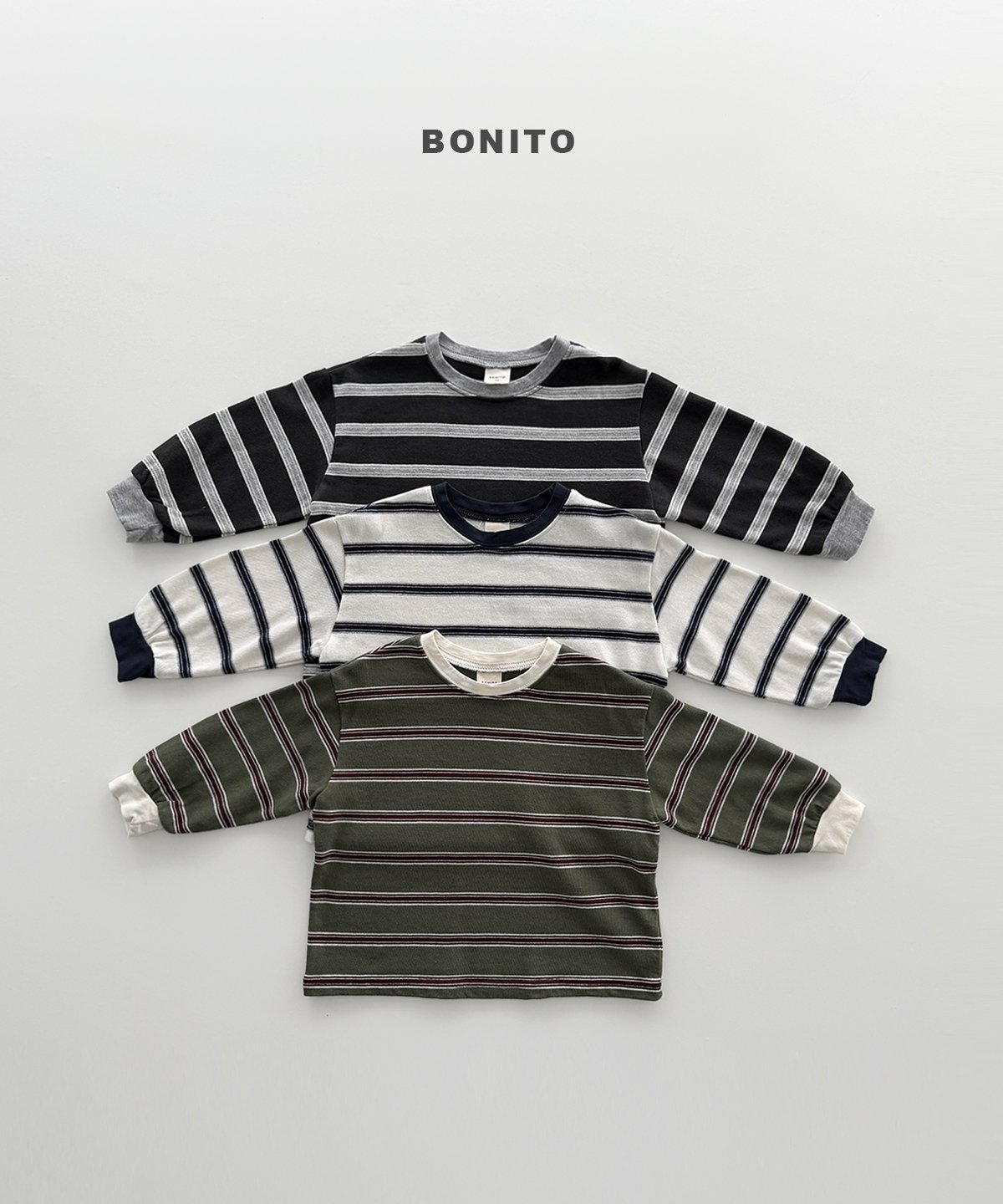 BONITO Haru Stripe Ribbed-Cuff Tee