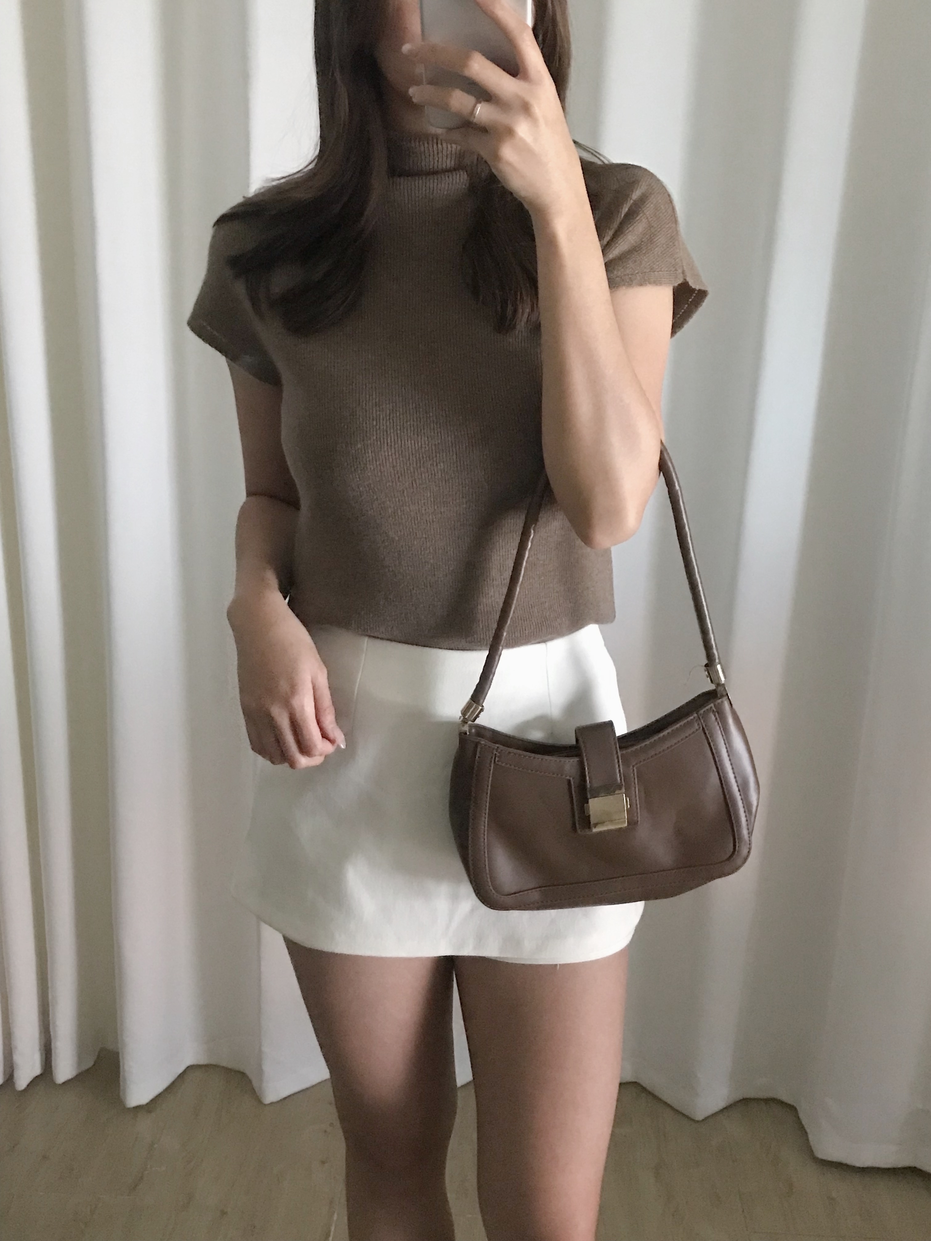 溫柔半高領針織短袖上衣(五色入)