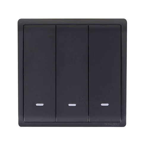 施耐德 Pieno 寫意黑 3位雙控 開關掣