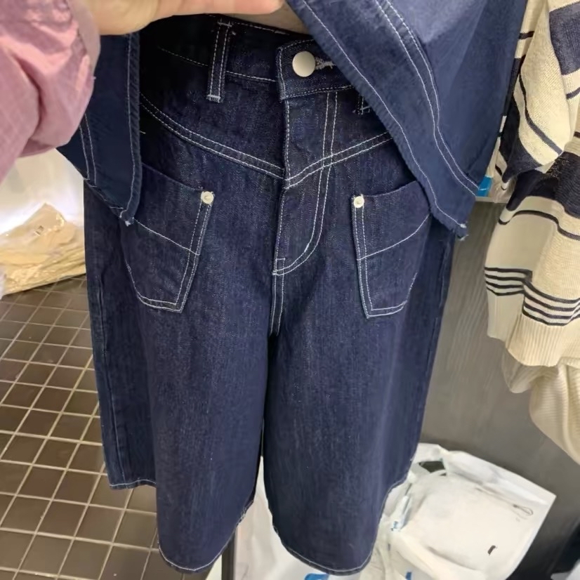 型格中長牛仔短褲