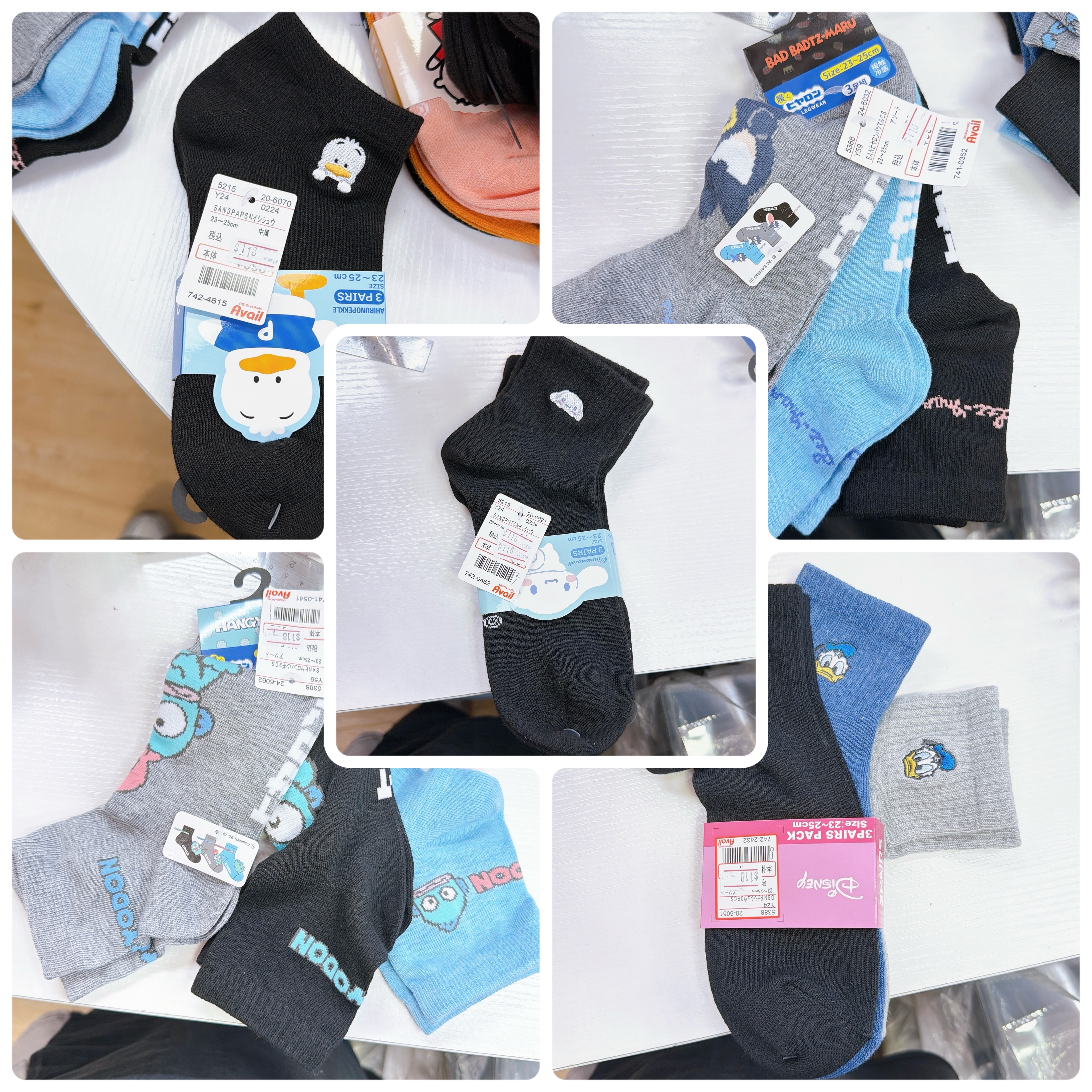 日本直送Sanrio 唐老鴨 23-25cm 短襪/長襪