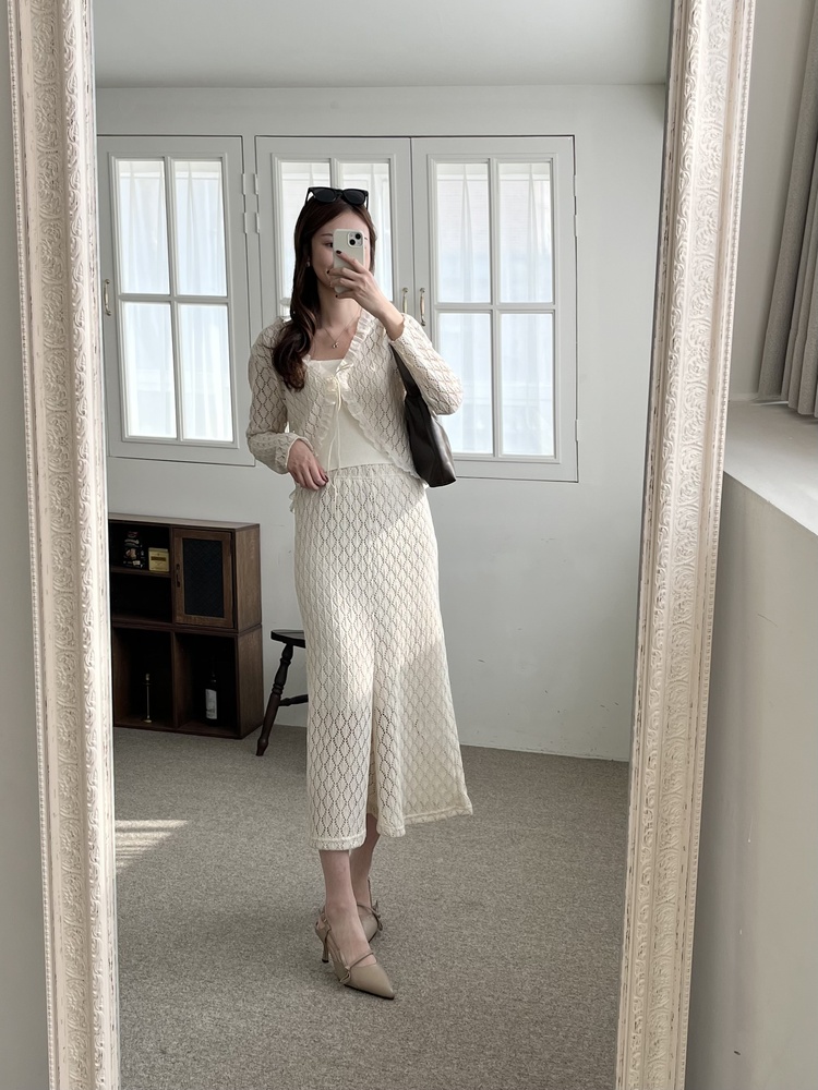 The Lacie Cardigan Set (Ivory)