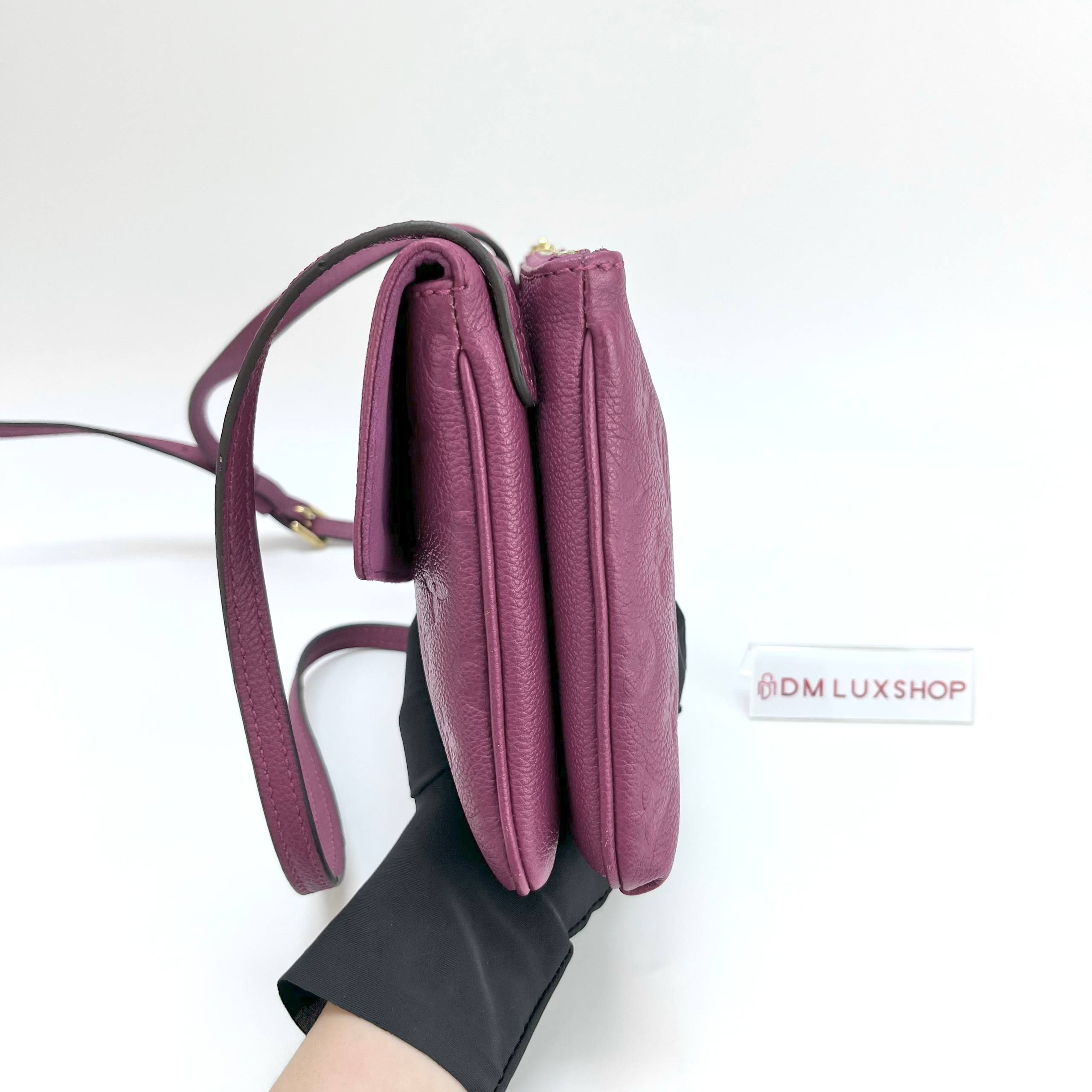 LV Fuschia Empreinte Twice Crossbody Bag