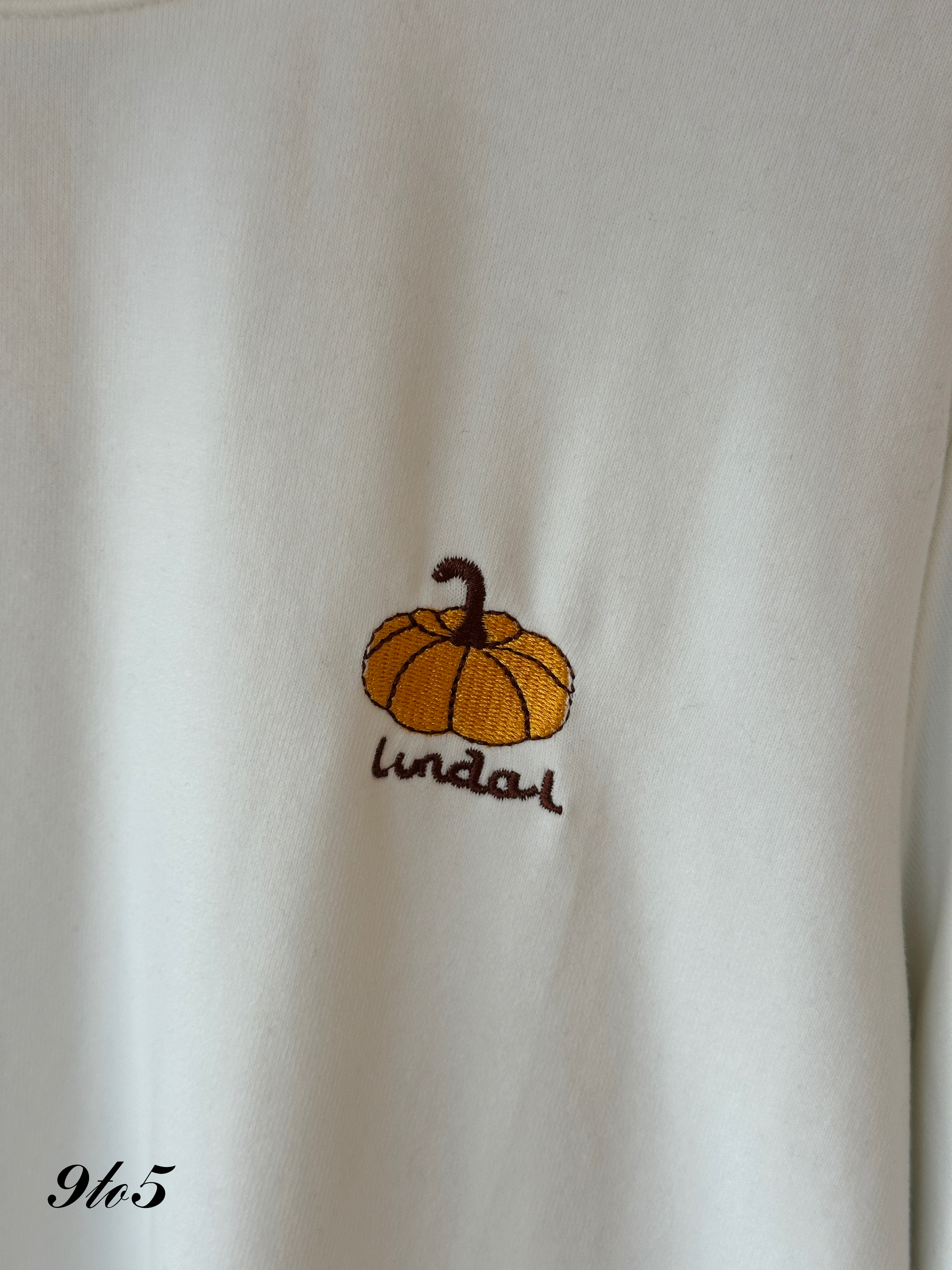 T3924 Pumpkin Embroidery Tee - 5 Colors