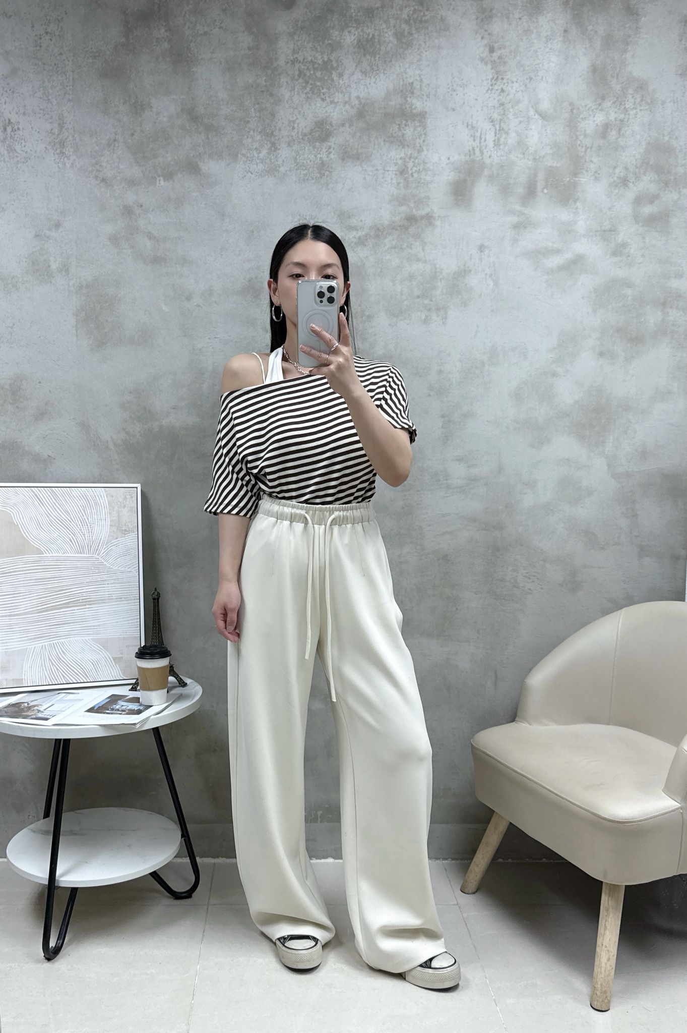 C08 假兩件橫間Top