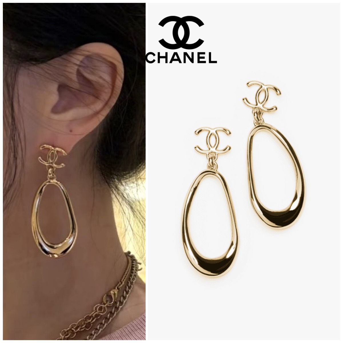 【原單】CHANEL CC Logo Pendant Earrings 耳環 