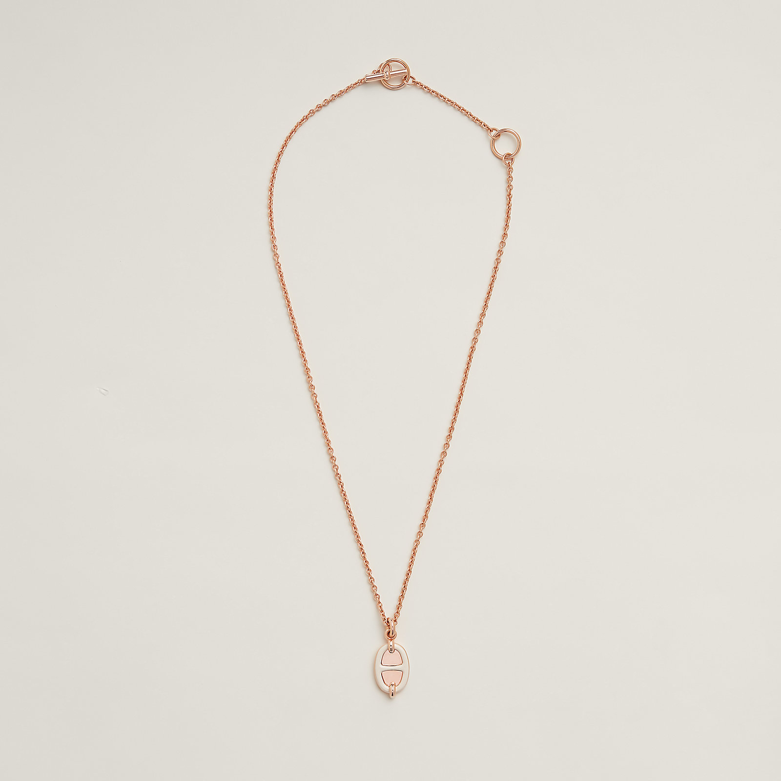 Hermes Mini Maillon豬鼻子頸鏈  ✨白玫瑰金 黑金/白金/粉金