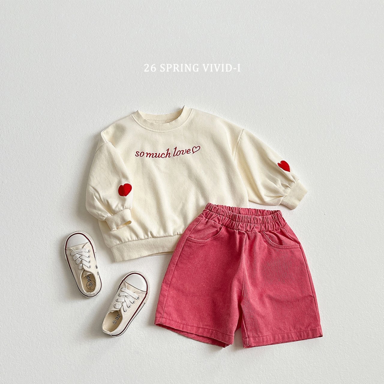 🌸預訂 韓國直送🌸🇰🇷VIVIDI三色so much love印花寬鬆衛衣