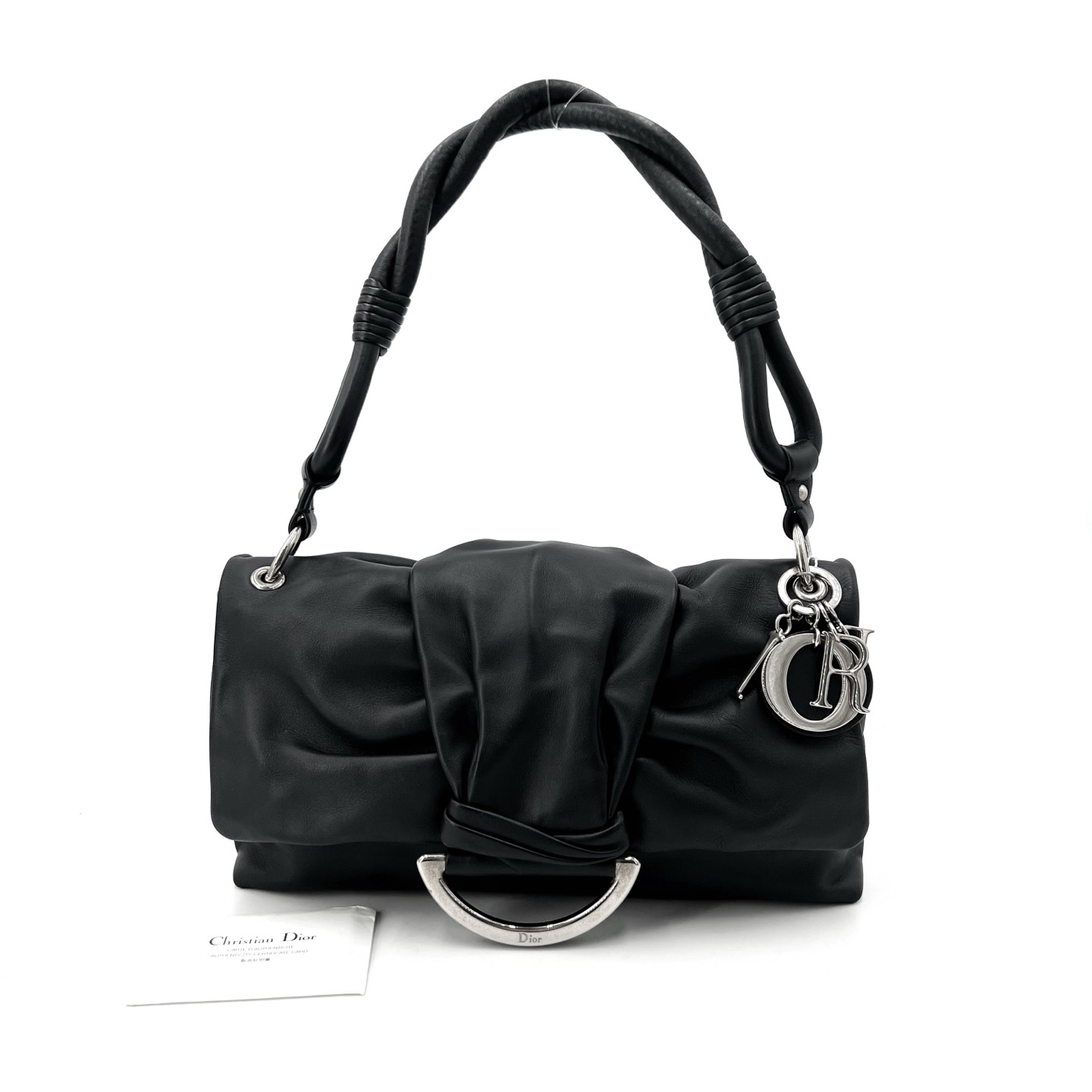 【預訂貨品】Dior Lady褶皺黑色羊皮腋下包