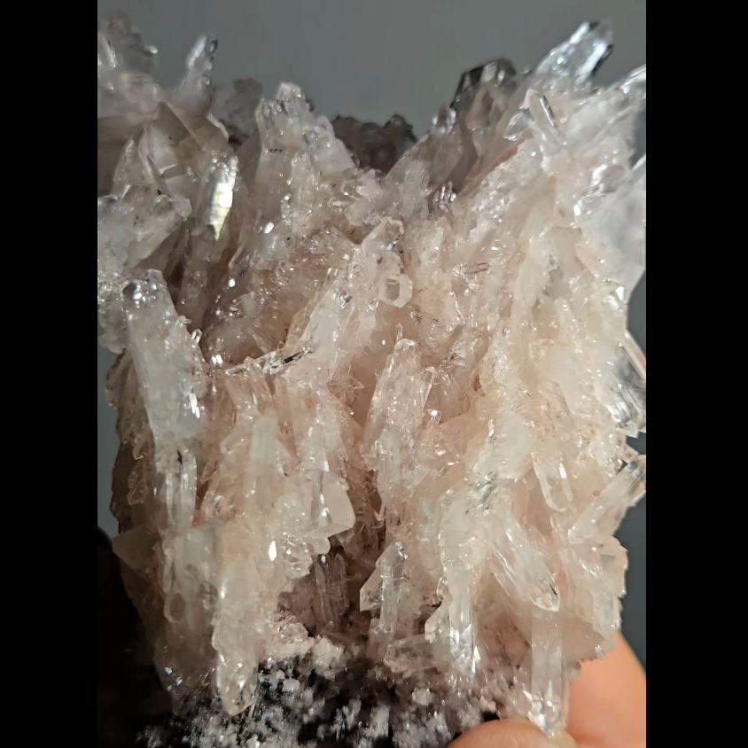 Pink Lemurian cluster with rainbows - LQ188