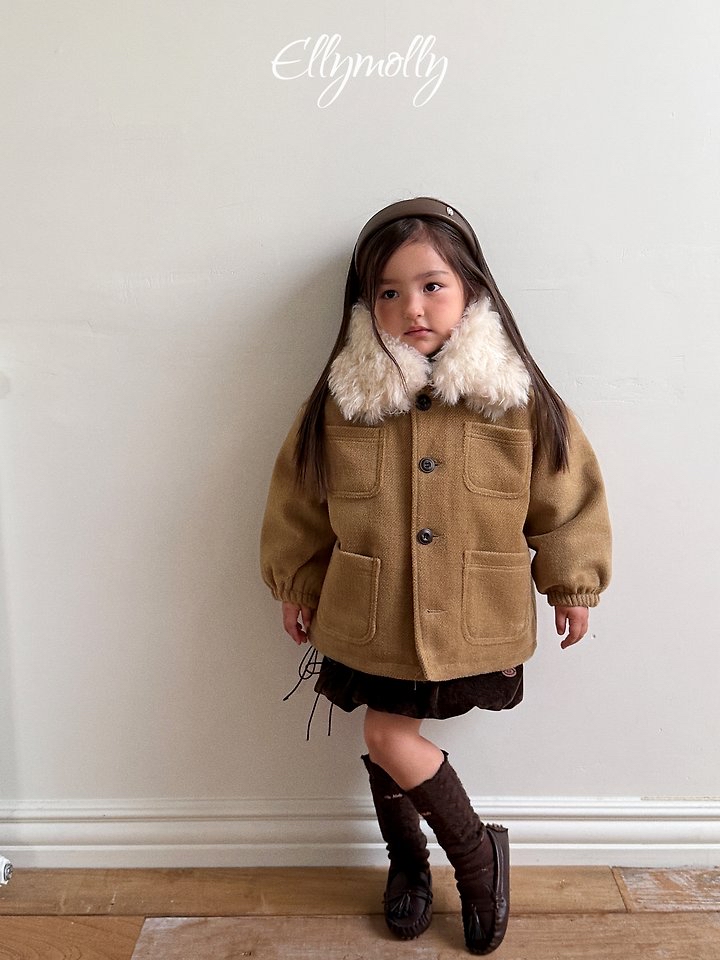 Ellymolly | Fluffy Wool Coat