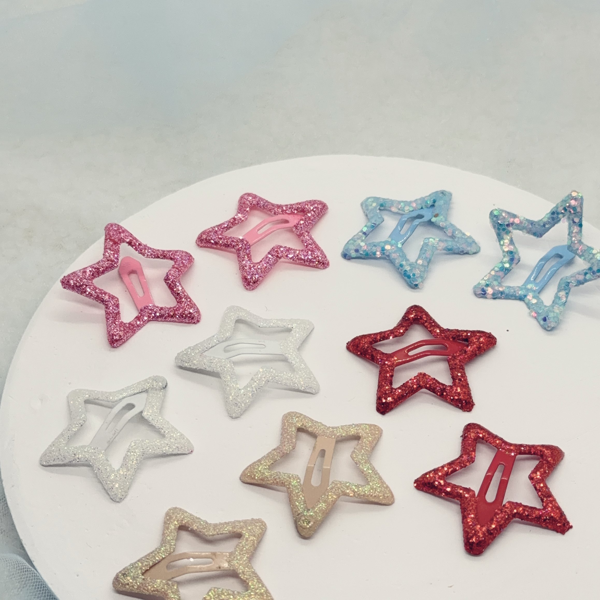 撤粉彩色 (set A) 3cm星星snap clip (10pcs/set)