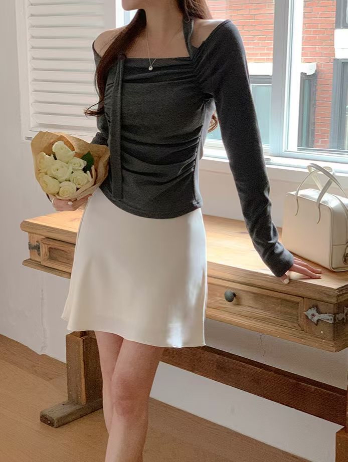 ♥︎ Serene Satin Midi Skirt