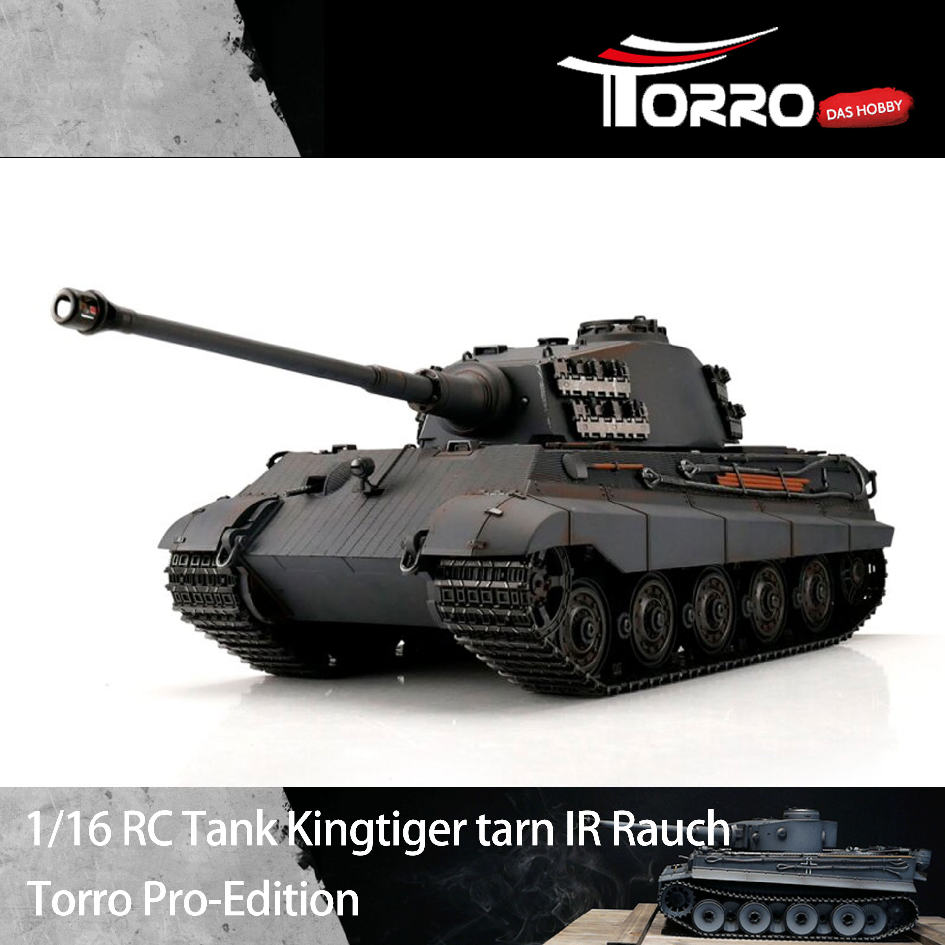 全新Torro DAS Hobby 1/16 RC Tank King Tiger 虎皇坦克車| 360度迴轉