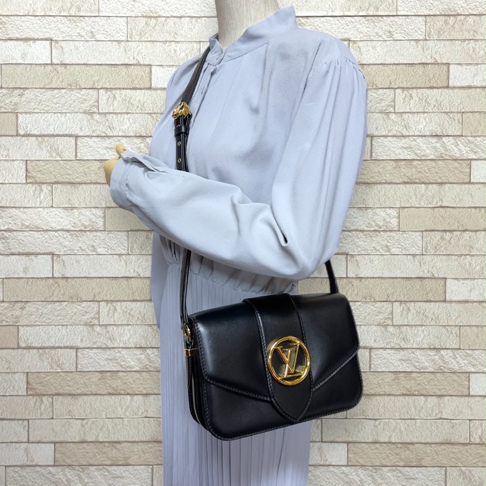 LV Pont 9 黑色小牛皮shoulder bag M55948 100%Authentic, 93%New ☑️Dust bag