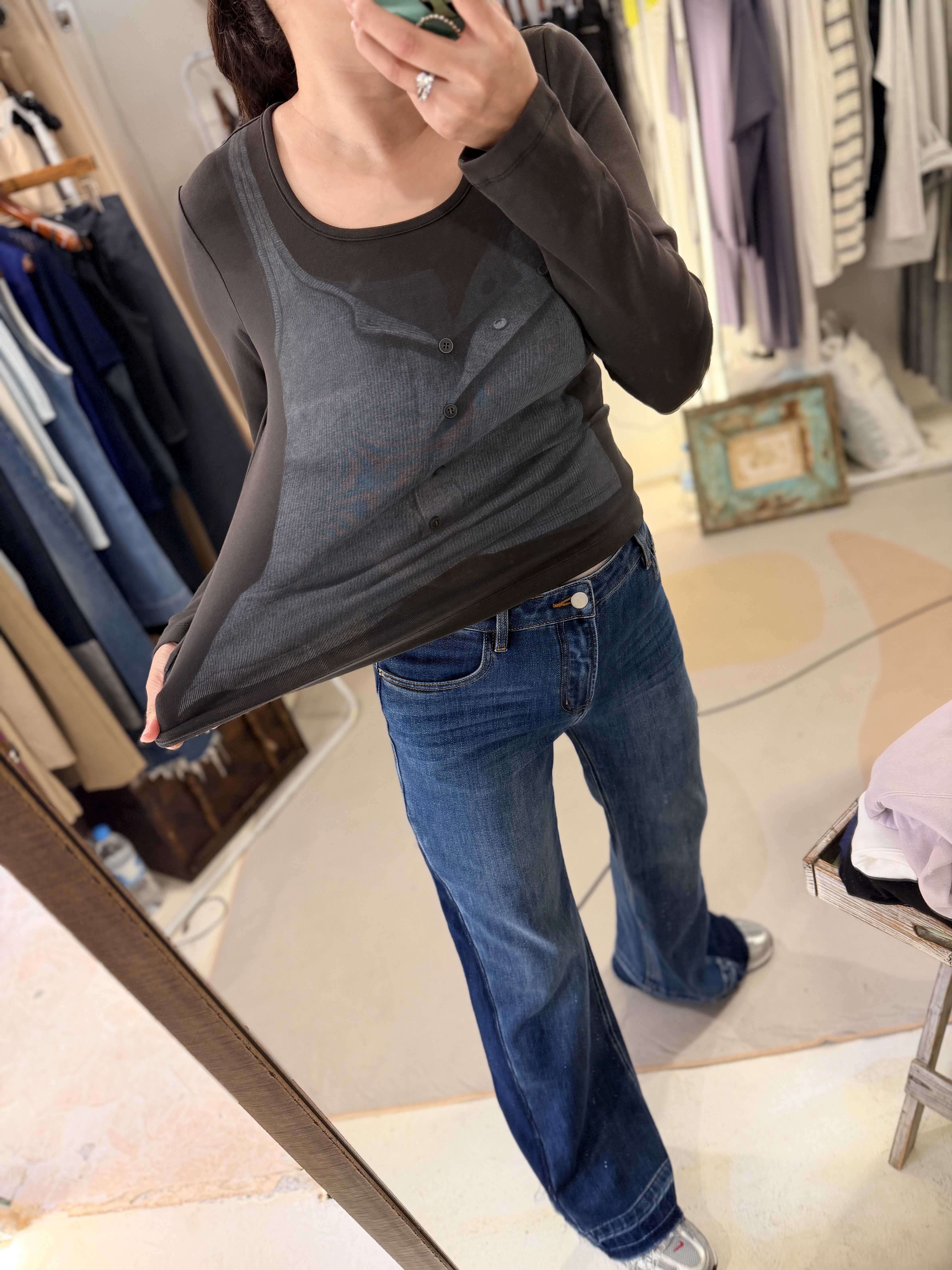 Fake printed skinny tee