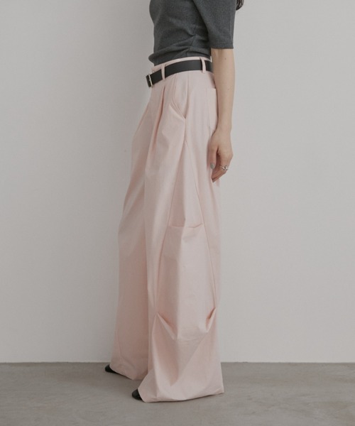 立體褶襉寬褲【JP012】