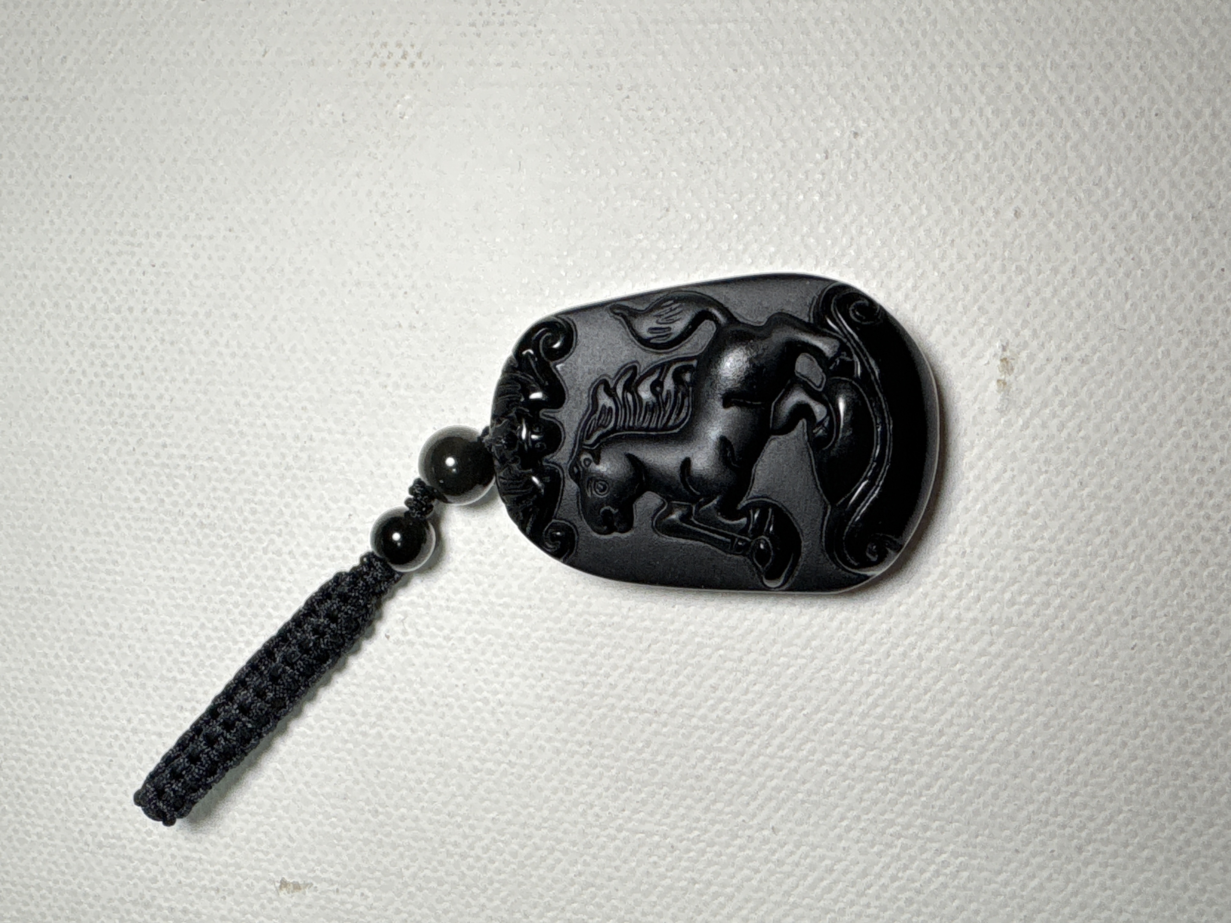 （馬型)黑曜石生肖掛牌S4399