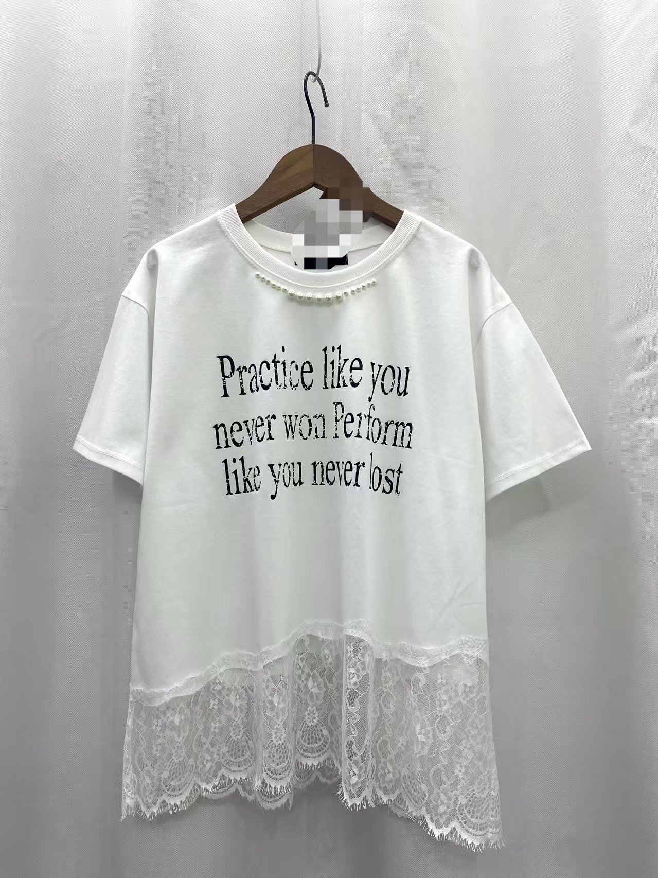 Lace 腳英文字Tee