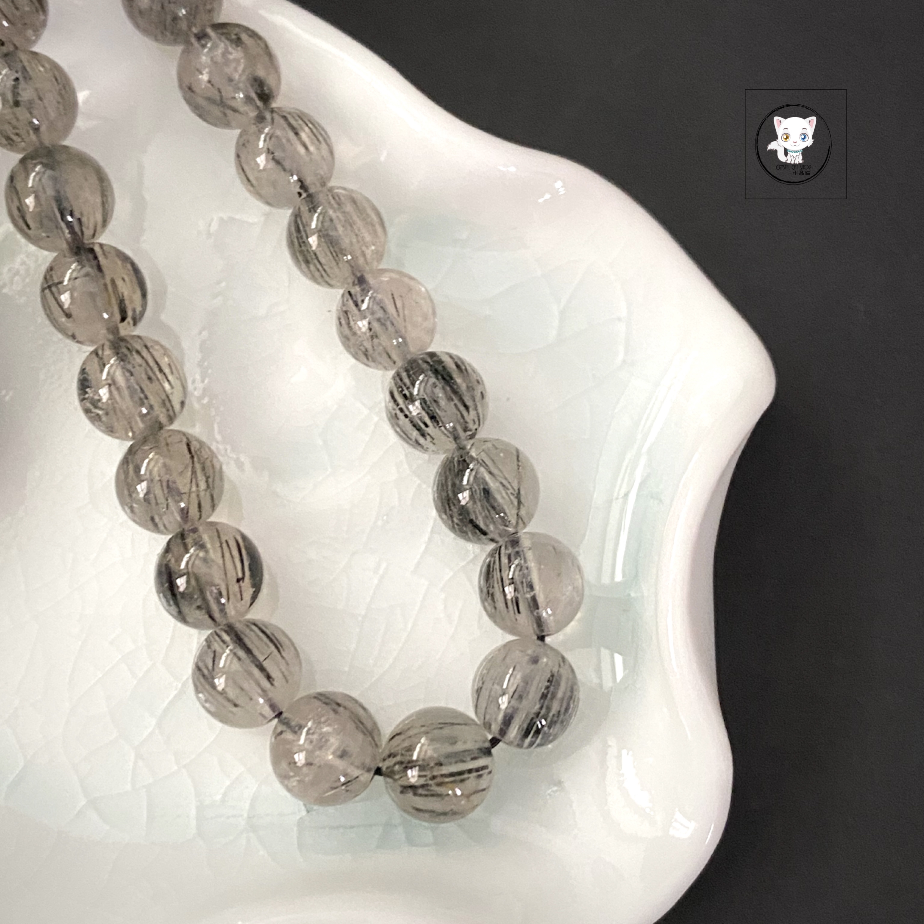 巴西黑髮晶手鏈 8mm